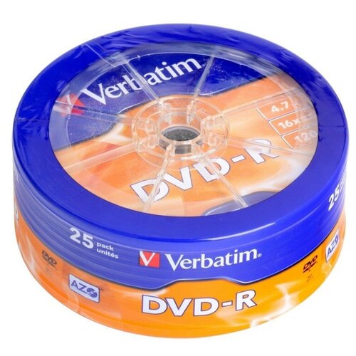 DVD-R Диск VERBATIM AZO (PACK 25 шт.) 16x 4.7GB 120 min