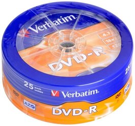 DVD-R Диск VERBATIM AZO (PACK 25 шт.) 16x 4.7GB 120 min