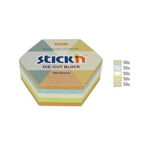 Упаковка блоков самоклеящихся STICK`N 21828, 61x70, 250 л, пастель+крафт, ассорти