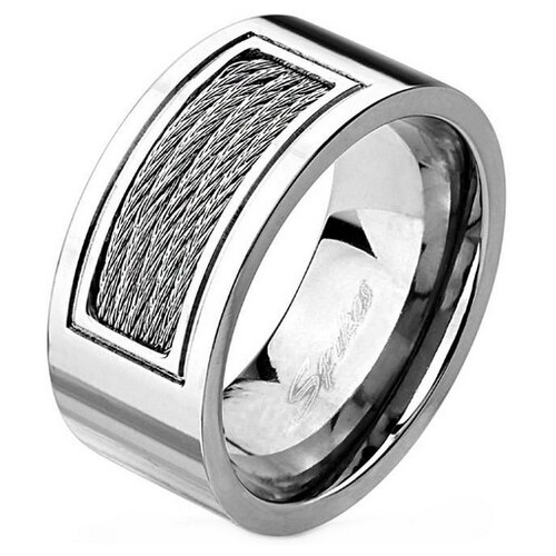 фото Spikes кольцо с тросами pure steel r-m4626, размер 19