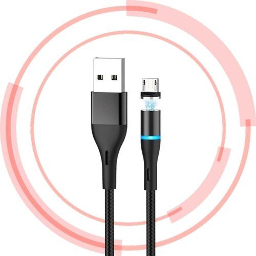 Кабель USB - Micro-USB для Samsung, Honor, Xiaomi, Huawei, Vivo, Nokia, Realme 2.4A BU16 (1.2 м) магнитный Черный / юсб - микро-юсб