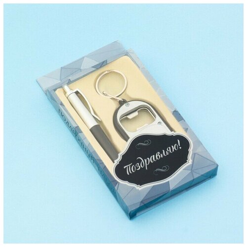 Набор подарочный 2в1 ручка брелок-открывалка с фонариком 650₽