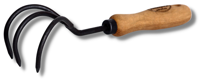 Рыхлитель 3 зубца Tornadica (Торнадика) с деревянной ручкой из дуба 270 мм. - фотография № 1