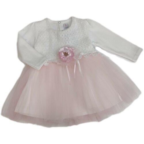 фото Платье мой ангелок, хлопок, нарядное, размер 74, розовый