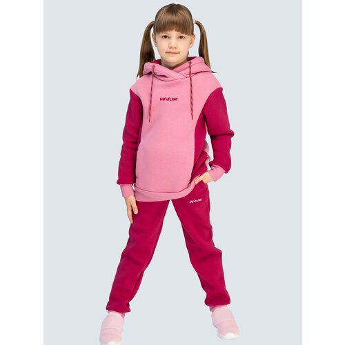 Комплект одежды Mivilini, худи и брюки, повседневный стиль, размер 128, розовый