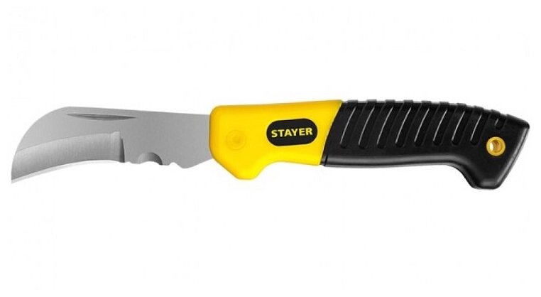 Нож монтерский, складной SK-С изогнутое лезвие, STAYER Professional {45409}