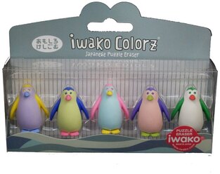 IWAKO Набор ластиков Colorz Penguin ассорти