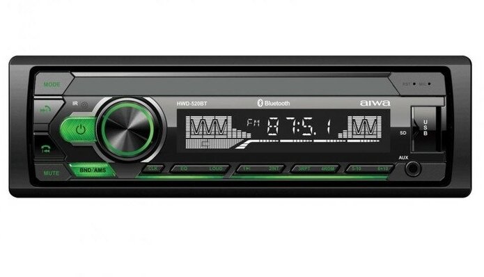 Автомагнитола Aiwa Mp3/wma Hwd-520bt, IOS/Android, radio, bluetooth .