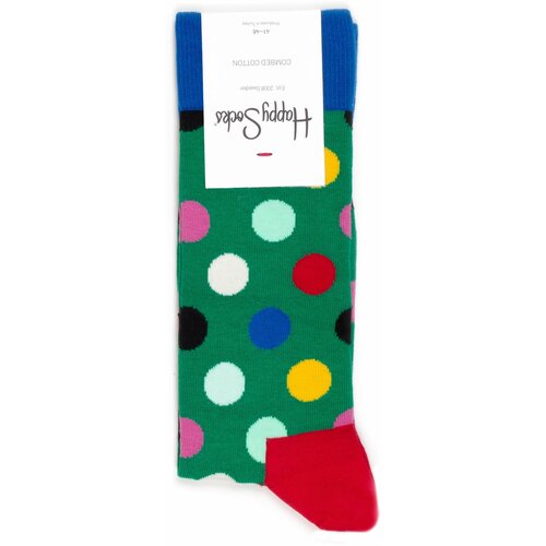 Носки с горошинами Happy Socks - Big Dot - Green/Multicolor 36-40