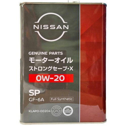 Синтетическое моторное масло NISSAN Strong Save*X SP 0W20 4л