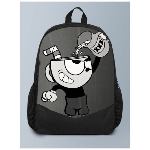фото Черный рюкзак с принтом игры капхэд cuphead, платформер - 111 brutbag