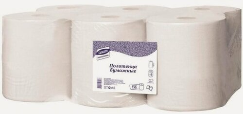 Изображение товара Бумажные полотенца для диспенсеров Luscan Professional 2-слойные 6 рулонов по 150 метров (арт.601115)