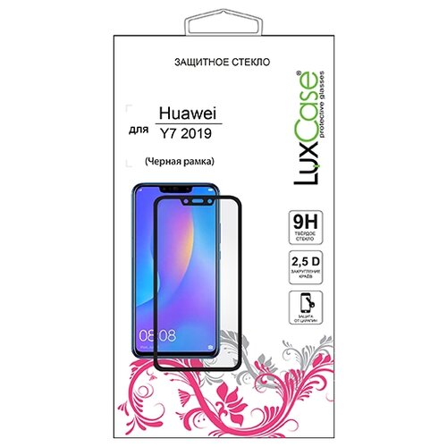 Защитное стекло LuxCase 2.5D для Huawei Y7 2019 для Huawei Y7, 1 шт., черный