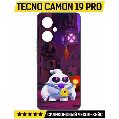 Чехол-накладка Krutoff Soft Case Brawl Stars - Призрак Скуик для TECNO Camon 19 Pro черный чехол накладка krutoff soft case brawl stars фрэнк для tecno camon 19 черный