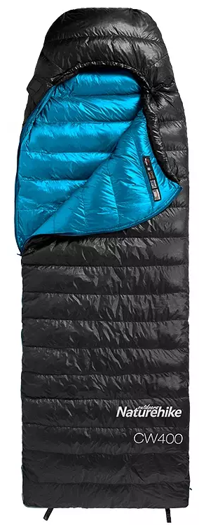 Мешок спальный Naturehike Ultralight CW400 M , 210х75 см, (правый) (ТК: +5°C), черный