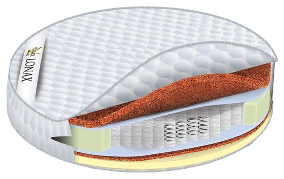 Матрас круглый Lonax Round Cocos Medium TFK 220, стандартный