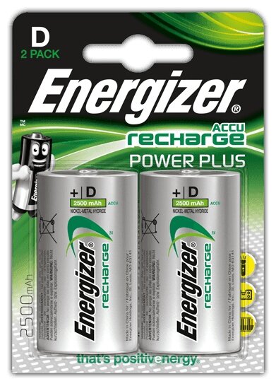 Аккумулятор Ni-Mh 2500 мА·ч 1.2 В Energizer Accu Recharge Power Plus D