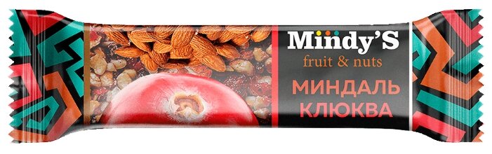 Батончик Mindys "Миндаль-Клюква" 35г - фотография № 3