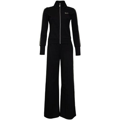 Костюм EA7, олимпийка и брюки, силуэт полуприлегающий, карманы, размер S, черный