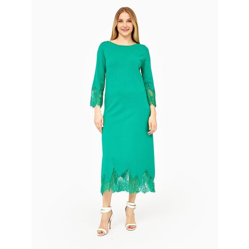 фото Платье twinset milano, повседневное, трапециевидный силуэт, размер 40, зеленый