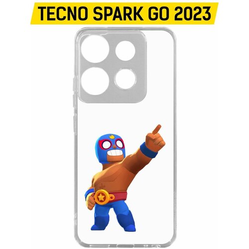 Чехол-накладка Krutoff Clear Case Brawl Stars-Эль Примо для TECNO Spark Go 2023 чехол накладка krutoff clear case brawl stars спайк для tecno spark go 2023