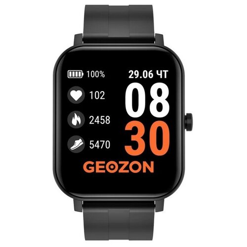 Geozon Смарт-часы Geozon Runner G-SM12PNK уведомления пульс сон давление кислород черные 466200₽