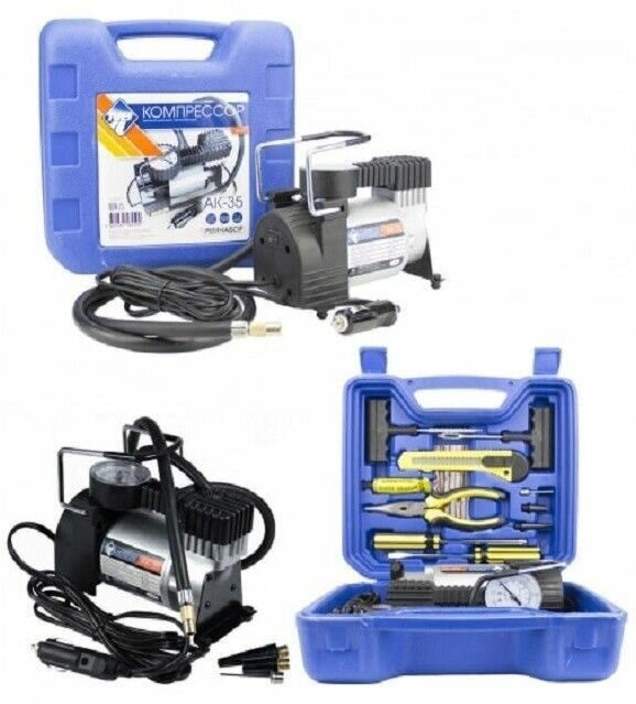 фото Компрессор (Nova Bright) АК-35, до 35 л/мин,140 PSI, 12В, пласт. кейс с инструментом