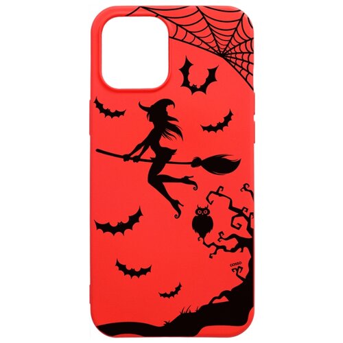 Силиконовый чехол на Apple iPhone 12 Pro Max / Эпл Айфон 12 Про Макс с рисунком Witch on a Broomstick Soft Touch красный силиконовый чехол на apple iphone 12 12 pro эпл айфон 12 12 про с рисунком witch on a broomstick soft touch сиреневый