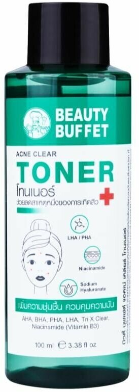 Тонер для лица BEAUTY BUFFET ACNE CLEAR TONER, 100 мл