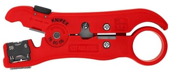 Инструмент для удаления изоляции Knipex 166006SB, 125 mm, коаксиальные и витая пара
