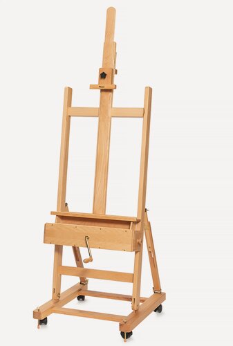 Изображение товара Мольберт Студия SE-15 с вращающейся рукояткой, ящиком для красок и кистей, бук, холст до 210см