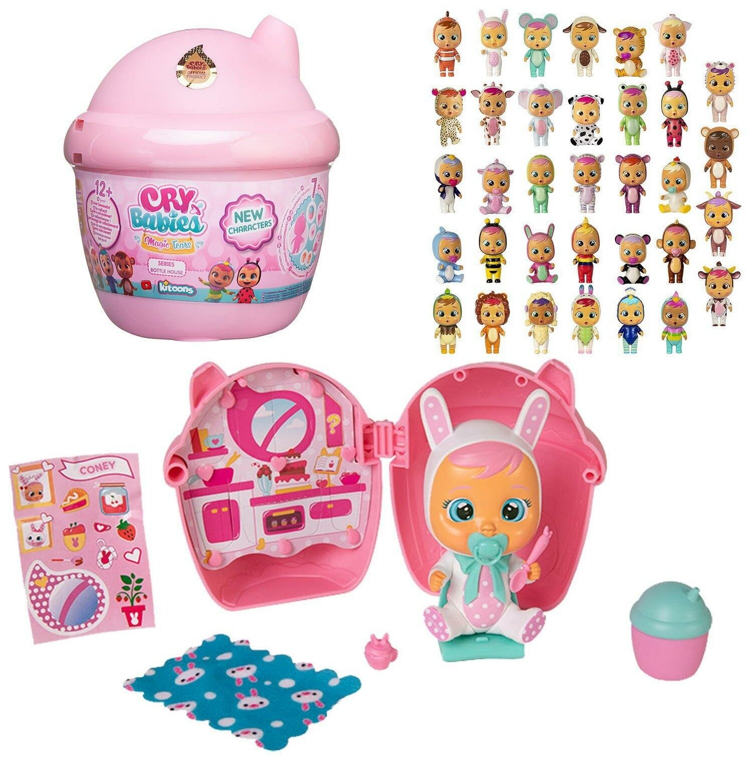 Кукла IMC Toys Cry Babies Magic Tears серия Bottle House с розовым домиком и аксесс. 97629/98442-VN/розовый