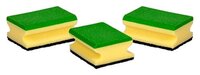 Губка многофункциональная Tescoma Clean Kit 3 шт желтый/зеленый/черный