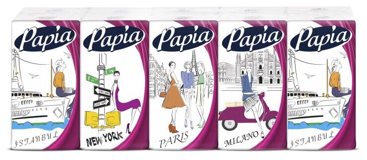 Носовые платочки Papia, 4-слойные