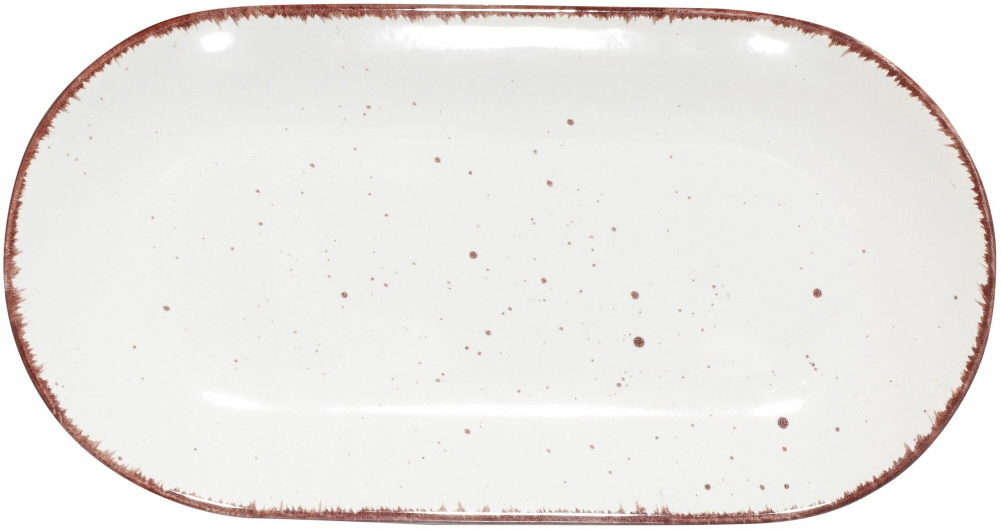 фото Блюдо, 25х13 см, керамика, овальное, бежевое, в крапинку, Speckled