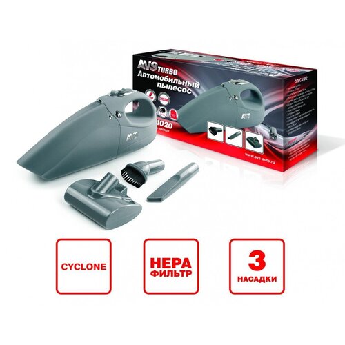 Автомобильный ручной пылесос AVS PA-1020 3 насадки автопылесос портативный вакуумный A80860S 437500₽