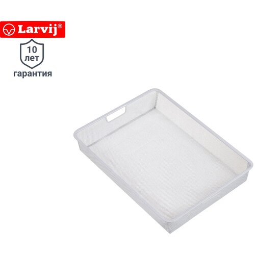 Корзина мелкосеточная Larvij 55.5x41x8.5 см сталь цвет белый