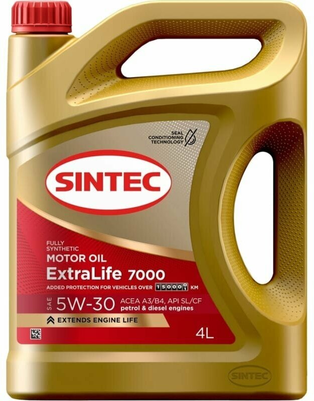 Моторное масло SINTEC EXTRALIFE 7000 5W-30 A3/B4 4л 600256