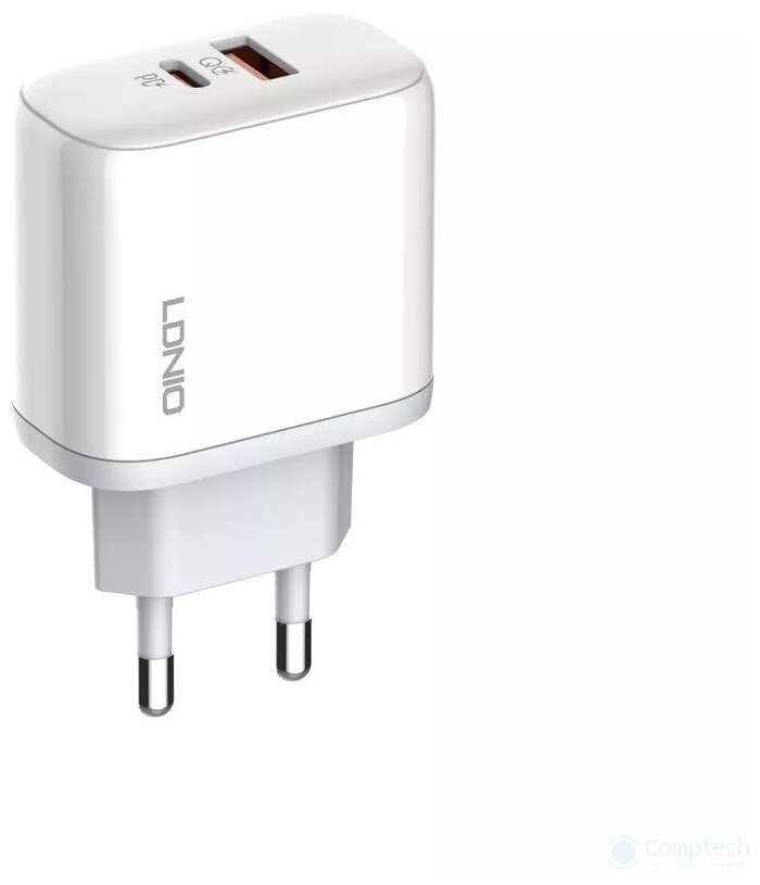Сетевое зарядное устройство, LDNIO, A2526C, 45W, PD + PPS + SCP + QC 4 + Кабель Micro, 2 USB, White