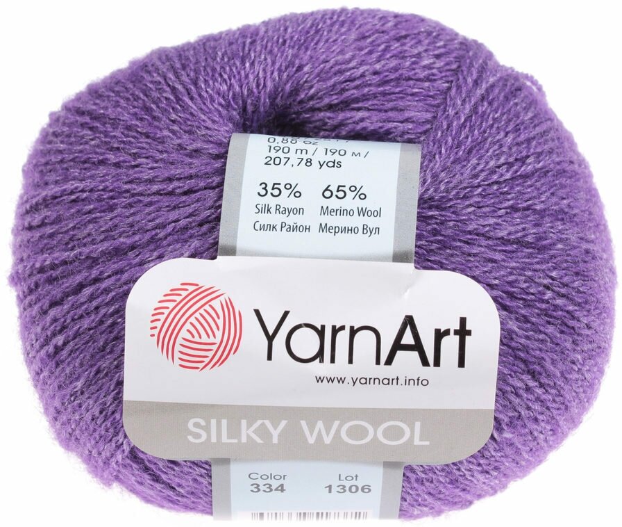 YarnArt Пряжа "Silky Wool" 35% силк район 65% мерино. вул 190м/25г (334 фиолетовый)