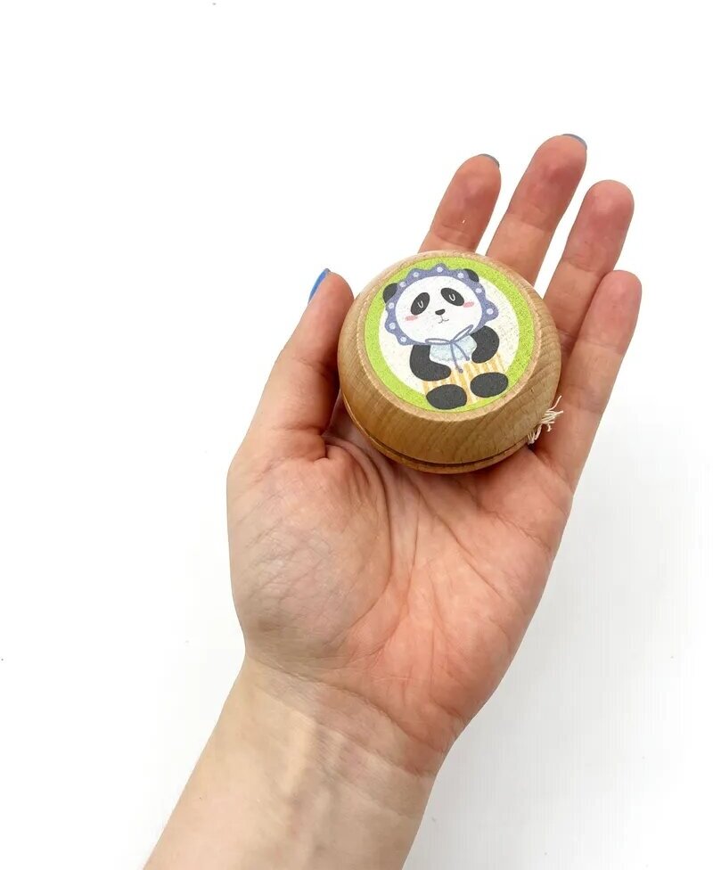 Игрушка - антистресс йо-йо деревянная "Панда" (6х6х3,8 см.)