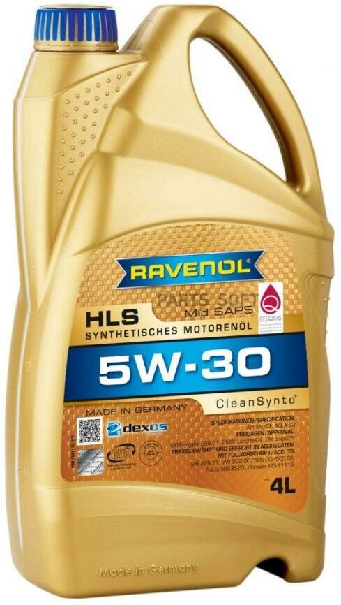 Масло моторное ravenol hls 5w-30 синтетическое 4 л 4014835723092