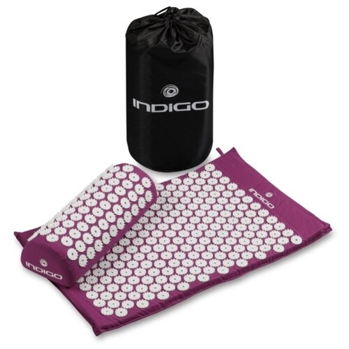 фото In186 коврик массажный с подушкой indigo фиолетовый 67*42*2,5см
