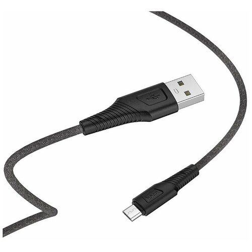 USB кабель HOCO X58 Airy MicroUSB 2.4А силикон 1м (черный) кабель hoco x58 airy silicone usb micro usb белый