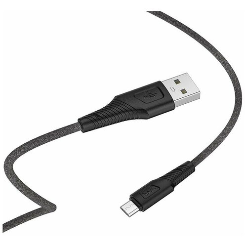 USB кабель HOCO X58 Airy MicroUSB 2.4А силикон 1м (черный)