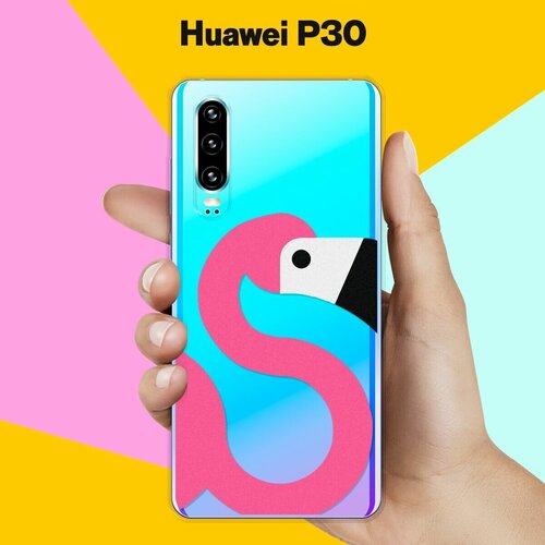 Силиконовый чехол Фламинго на Huawei P30