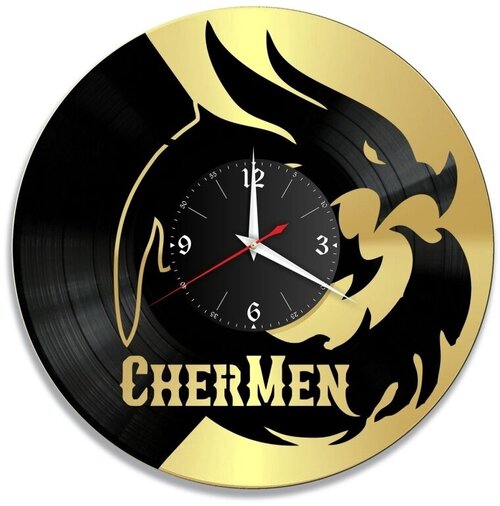 Настенные часы из виниловой пластинки CherMen/виниловые/из винила/часы пластинка/ретро часы