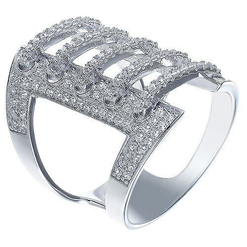 фото Element47 широкое ювелирное кольцо из серебра 925 пробы с кубическим цирконием r25555-m_001_wg, размер 18.75