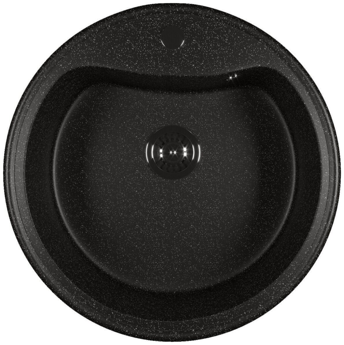 Мойкa ML-GM09 круглая, черная (308), 490мм (глуб. чаши 185) - фотография № 9