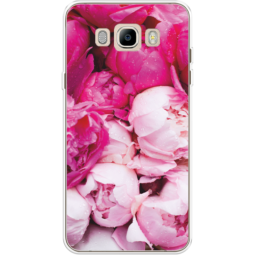 Силиконовый чехол на Samsung Galaxy J7 2016 / Самсунг Галакси Джей 7 2016 Пионы розово-белые силиконовый чехол на samsung galaxy j3 2016 самсунг галакси джей 3 2016 пионы розово белые